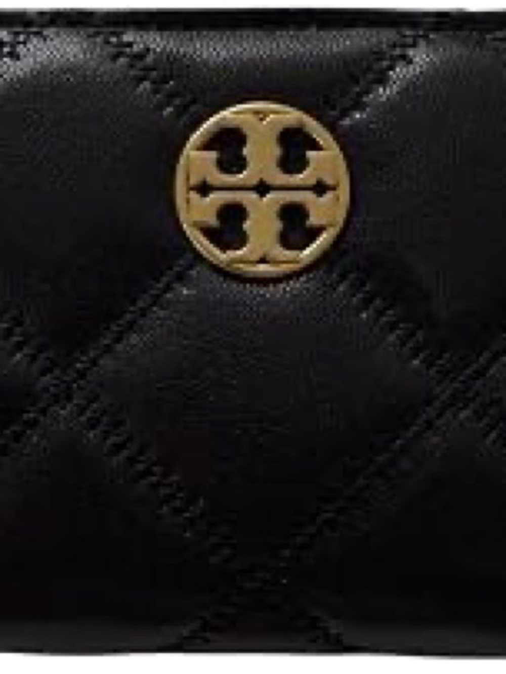 Tory Burch Willa medium wallet with Gold Logo Medallion.